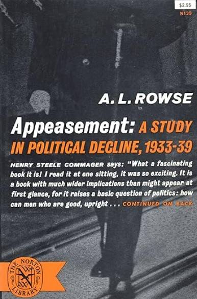 book titled Appeasement: A Study in Political Decline, 1933-39